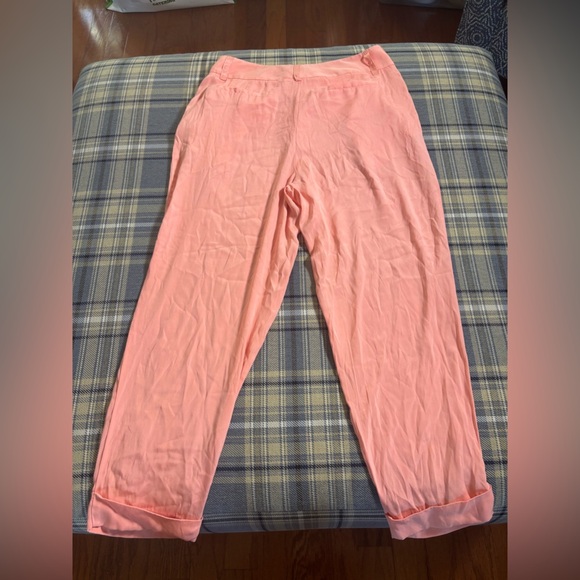 Alice + Olivia Arthur Light Peach Silk Pants 8 - Picture 5 of 9